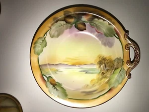 Beautiful Nippon Hand painted "Acorn" Bowl and 6 saucers - Picture 1 of 6
