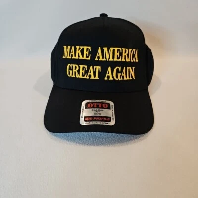 Trump Make America Great Again "Never Surrender" Gold Embroidered Snapback Hat - Image 1 of 4
