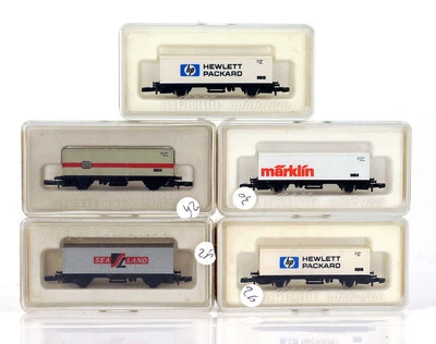MARKLIN Z MINI-CLUB 8616 8617 8615 2x 8618 DB Container car Set - Image 1 of 2