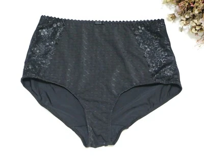 Women Briefs embroidery underwear High-Waist control Body Shaper Knicker Black L - Image 1 of 4