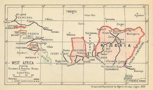 West Africa showing Railways & Principal Rivers 1929 old vintage map chart - Picture 1 of 1