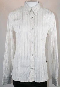 Vintage Just Cavalli Ittierre White Cotton Blend Dress Shirt Women Size L - Picture 1 of 7