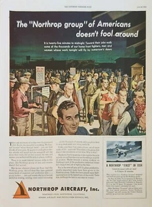 1943 Northrop aircraft Vintage Ad Americans doesnt fool around - Picture 1 of 1