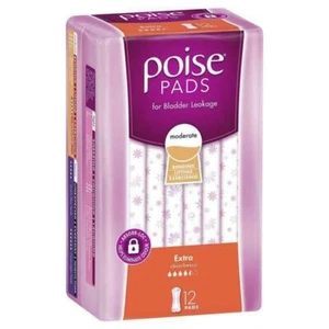 Poise Pads Extra Absorbency Protection Feminine Incontinence Female Aid 12 Pack - Picture 1 of 3