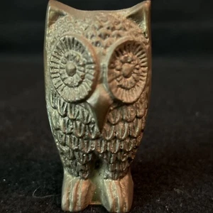 VTG Solid Brass Owl 2.75”” Halloween FALL Decor UNISILVER Los Angeles CA TAIWAN - Picture 1 of 13