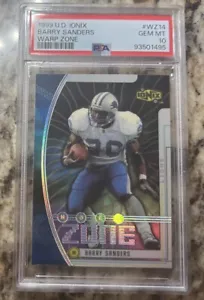 UD Ionix Barry Sanders Warp Zone 1999 paquetes 1:1620 PSA 10 ¡Pop 2! RARO SSP HOF - Imagen 1 de 6