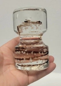 Murano Glass Paperweight Made in Italy spiral and Bubbles # 4490 - Picture 1 of 12