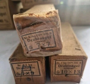 Alte Drahtnägel, Drahtstift, Ø0,7 -1,0mm x 7-13mm Schmiedenägel, Mittelalter DDR - Bild 1 von 3