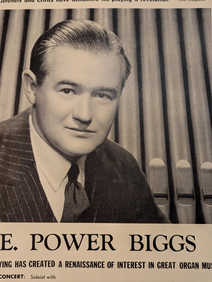 E Power Biggs 1945 Booking Ad Musical Performer Concert Organist - Image 1 of 2