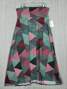 LuLaRoe Maxi Skirt Sz XL Multicolor Triangle Geometric Print A-Line Stretch - Picture 1 of 8