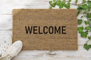 Stencilled Coir Door Mat 70 x 40 WELCOME Internal Coconut Mat Quality Item - Picture 1 of 5