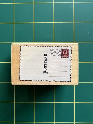 Sello de goma montado en madera con cancelación de franqueo postal All Night Media 542F Foto 1 de 4