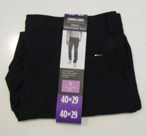 KIRKLAND SIGNATURE Mens Commuter Pants Black Sorona Agile Sz 40 W 29 L NWT - Picture 1 of 3