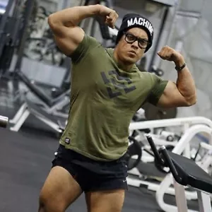 T-shirt maglietta uomo abbigliamento palestra muscoli girocollo allenamento bodybuilding sport fitness - Foto 1 di 9