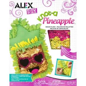 ALEX D.I.Y. Knot & Stitch A Pineapple Face Sequin Plush Pillow Kids Craft Kit - Picture 1 of 14