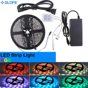 5M 16.4ft RGB Flexible LED Strip Light Remote Fairy Light Room Party Waterproof - Picture 1 of 8
