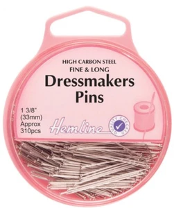 Hemline Fine Dressmaking Pins - per pack of 230 (H716) - Picture 1 of 1