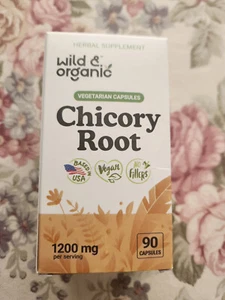 Wild & Organic Chicory Root Powder Capsules ~ 1200 mg ~ Digestive & Gut Support - Picture 1 of 6