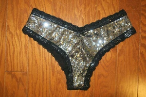 ❤ L ❤ VINTAGE Victoria's Secret BIKINI CHEEKY SEQUINED-COTTON SEXY LITTLE THING - Picture 1 of 3