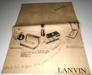 1960 LANVIN PEFFUME ORIGINAL AD in FRENCH - Picture 1 of 1