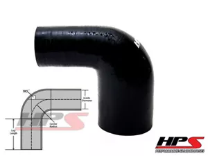 Manguera reductora de codo de silicona de 90 grados HPS 3"" - 3,25"" 76 mm - 83 mm 4 capas NEGRA - Imagen 1 de 1