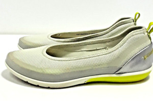 ECCO Shoes Bluma Comfort Fabric Flats Grey Lime Off White Women's Sz 5 EU 35