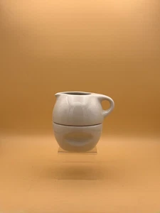 Russel Wright DE COLECCIÓN Oneida Casual Apilable Blanco Cerámica Crema y Azúcar Set - Imagen 1 de 12