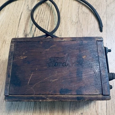 Antique Henry Ford Wood Model T A Ignition Buzz Coil K&W Dovetail Wooden Box Old - Image 1 of 4