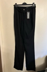 Black Belted Trousers Boohoo Size 8 - Picture 1 of 3
