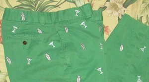 Vtg Y2K Polo RALPH LAUREN Kelly Green Embroidered Martini Chino Pants 32 x 32 - Picture 1 of 5