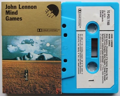 JOHN LENNON - MIND GAMES (EMI TCPCS7165) 1973 UK CASSETTE TAPE BLUE THE BEATLES - Image 1 of 4