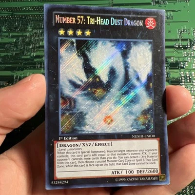 Number 57: Tri-Head Dust Dragon NUMH-EN030 Secret Rare 1st Edition Yugioh MP - Image 1 of 4