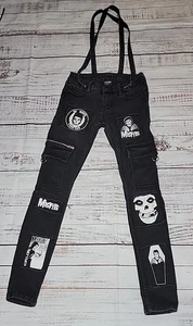 Misfits X Social Collision Skinny Jeans 28x32 Black The Misfits Fiend Club - Picture 1 of 15