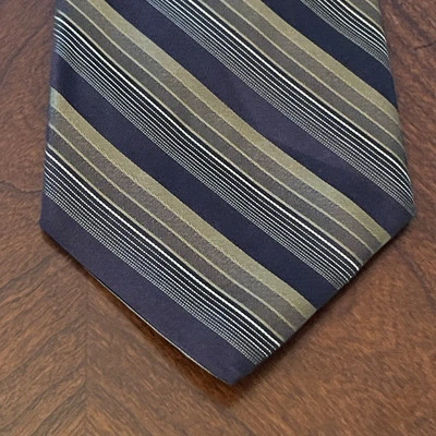 Corbata de cuello vintage J. Ferrar verde negra 100 % seda para hombre hecha en EE. UU. Foto 1 de 4