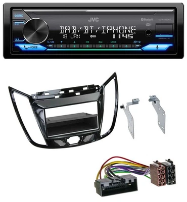 JVC Bluetooth DAB USB MP3 Autoradio für Ford C-Max Kuga Klavierlack schwarz - Bild 1 von 4
