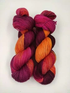 handgefärbte Einöder Sockenwolle 4 fach - 100 g  ORANGEROTER CARBANET  473 - Bild 1 von 1