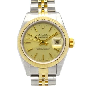ROLEX Datejust R Wrist Watch 69173 Automatic 18KYG Gold SS Used Women - Picture 1 of 12