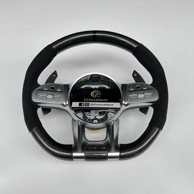 For Mercedes Benz 809 AMG W177 GT C190 C63S W205 E43 Carbon Fiber Steering Wheel - Image 1 of 4