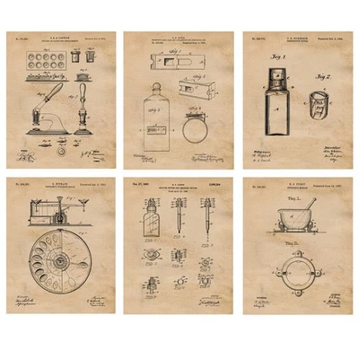 Classic Doctor Pharmacy Patent Prints 6 (8x10) for Home Work Health Med Office - Image 1 of 4