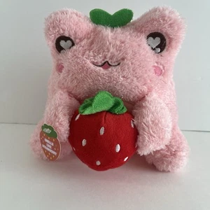 Pink Strawberry Frog Plush Cuddle barn Soft Toy Wawa Frog 6” Super Soft Scented - Picture 1 of 10