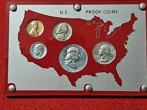 1961 Philadelphia Silver Proof Set. In ACRYLIC HOLDER #MF-T4380 - Picture 1 of 4