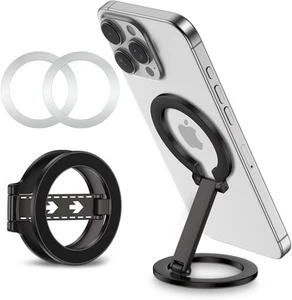 Magnetic Phone Ring Holder with Magsafe, Double Adjustable Gym Finger Black - Picture 1 of 7