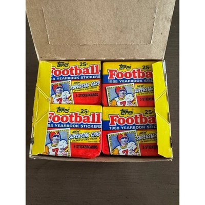 Pegatinas de fútbol americano Topps 1988 caja de cera 48 paquetes sellados ¡Busca BO & BOZ RC! Foto 1 de 4