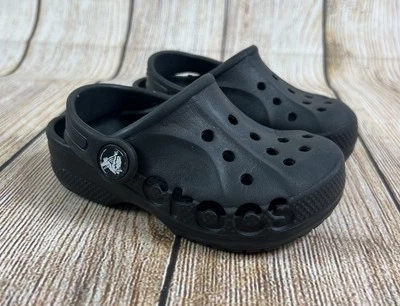 Zuecos Crocs Niños Baya Negros Sin Cordones Sandalia Zapatos Talla 7C Niños Foto 1 de 4