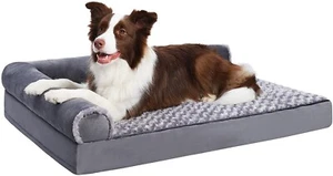 MIHIKK Orthopedic Dog Bed Deluxe Plush L-Shaped Dog Couch 36x27 Large - Picture 1 of 6