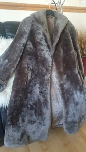 Vintage Ladies/Women's Beaver Lamb Sheepskin Winter Coat-Sz14-16-SILVER/GREY - Picture 1 of 11
