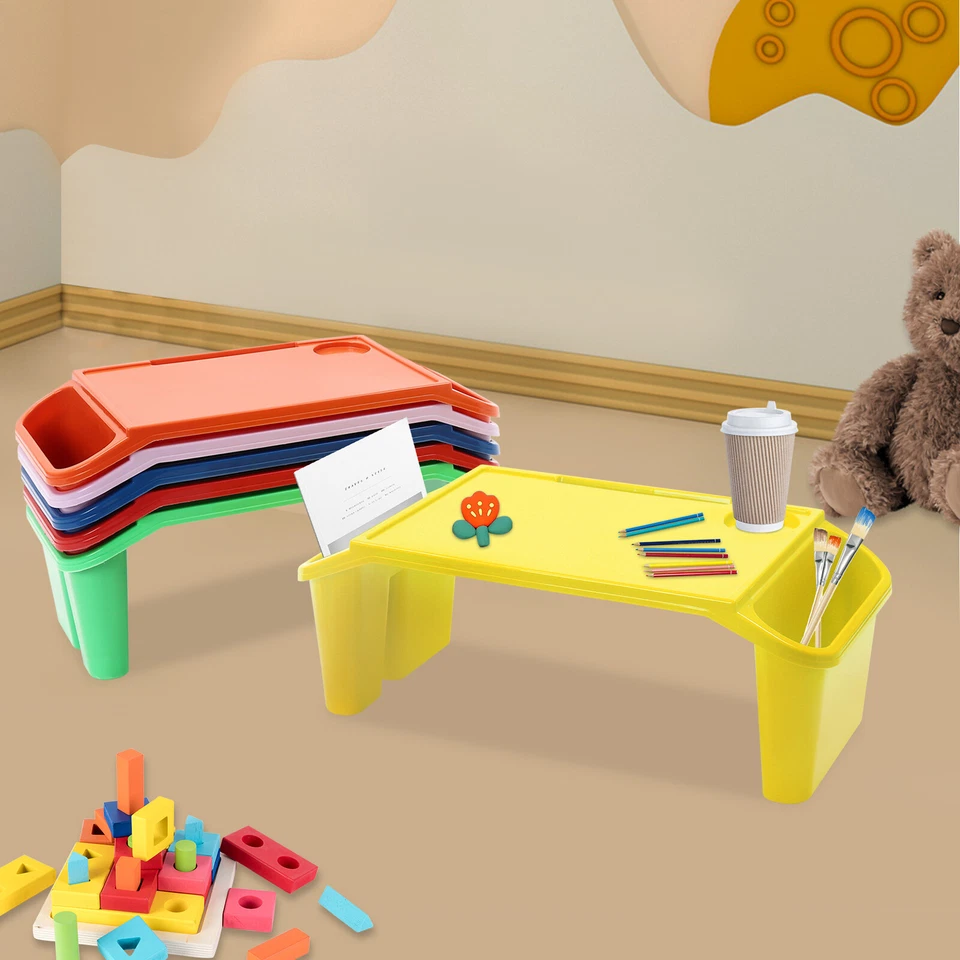 6 Pcs Kids Lap Desk Rectangular Desk Tray for Writing Eating Game Classroom - Image 1 of 4