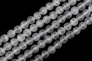 15 " Long Strand Natural Selenite Gemstone,Smooth Round Beads, Size 6 MM - Picture 1 of 6