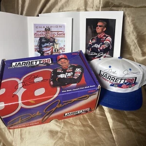 KC DALE JARRETT No. 88 SIGNED AUTOGRAPH RACING Cap Box & Pictures - Picture 1 of 8