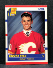 1990-91 Score TREVOR KIDD Rookie Card RC # 438 Crease-Free NM-MT+ Calgary Flames